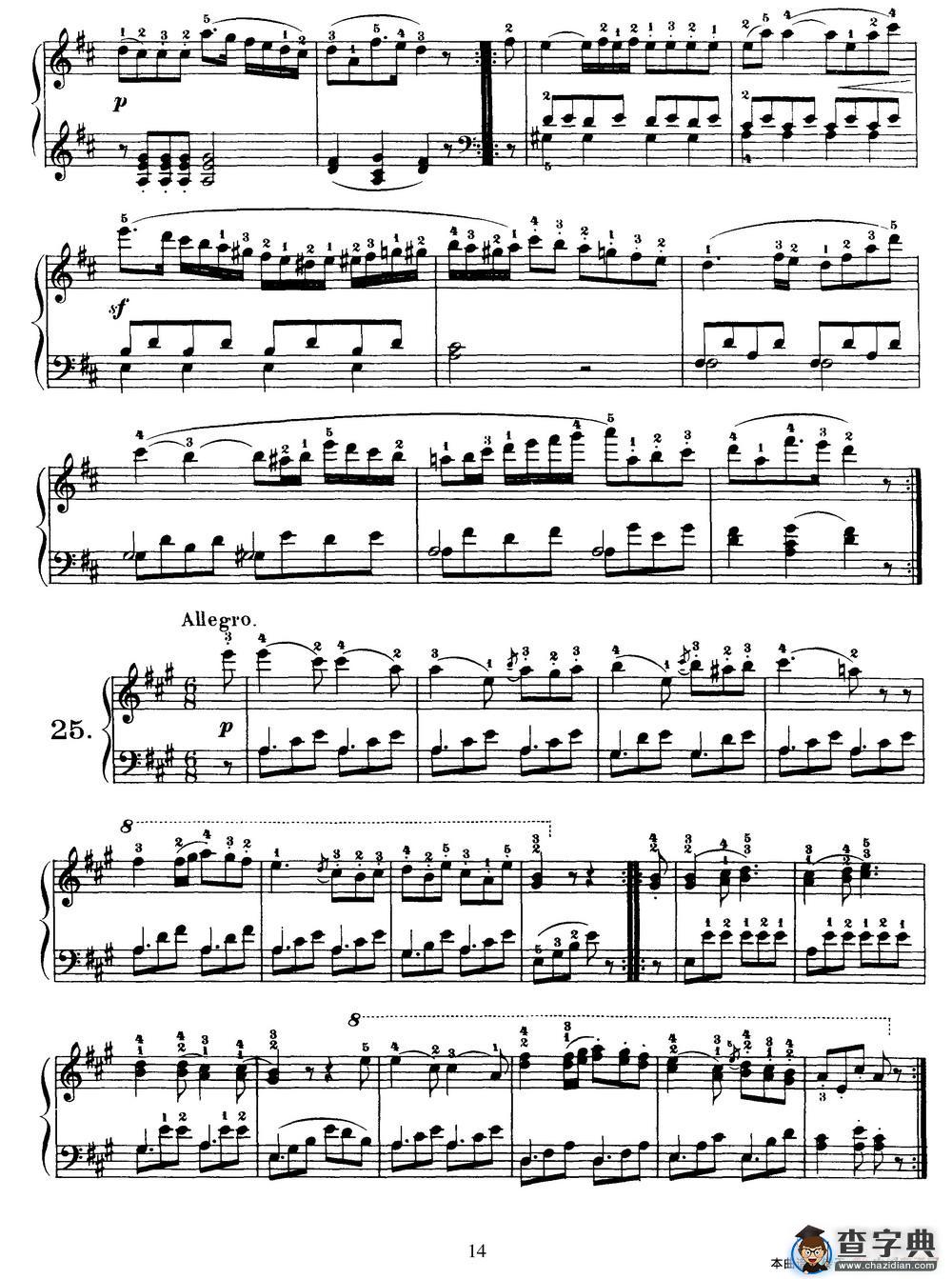 One Hundred and Ten Easy and Progressive Exercises Op.453（车尔尼110首简易练习曲 21——30）钢琴谱