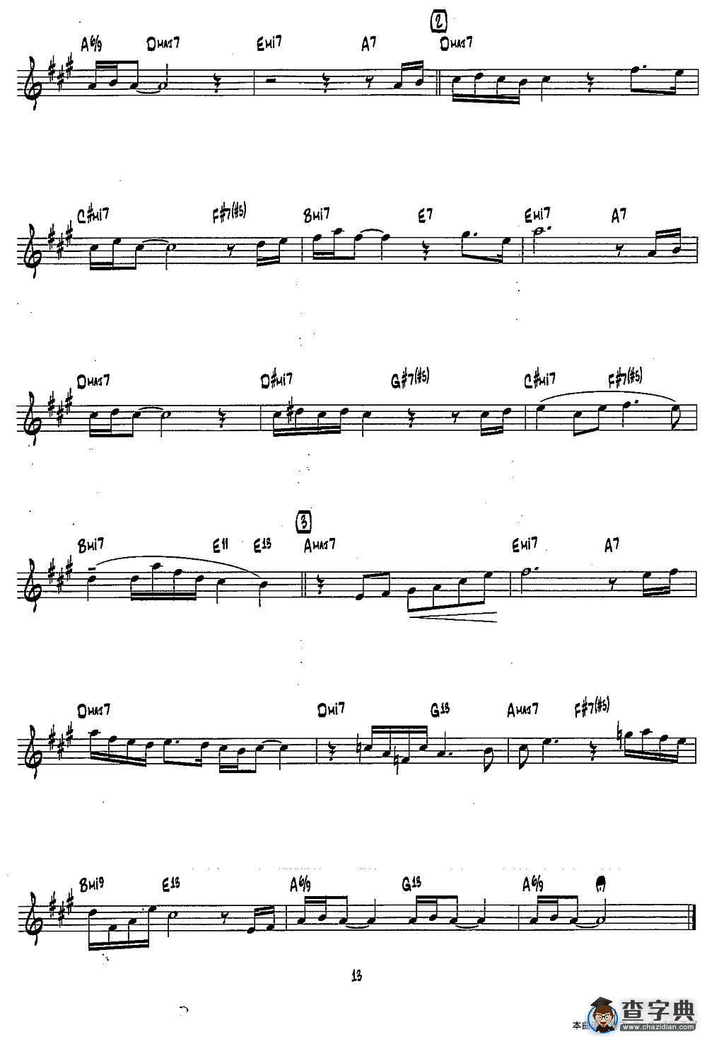 BALLAD（15首爵士练习曲之5）萨克斯谱