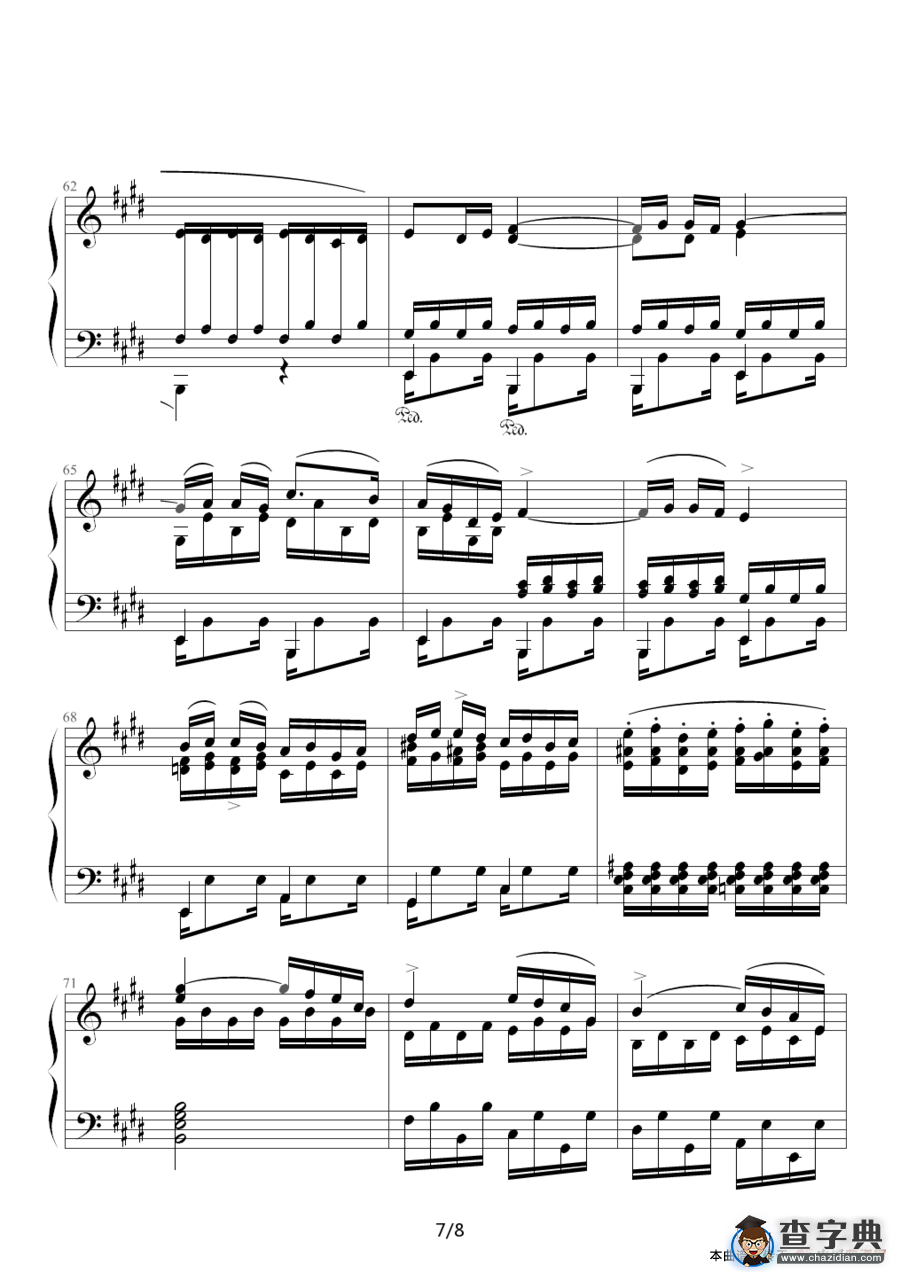 Chopin.肖邦 练习曲 Op.10 No.3 离别曲钢琴谱