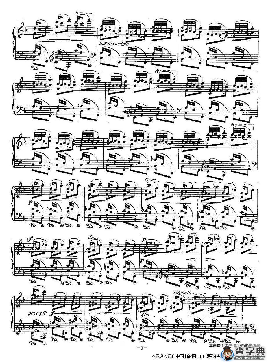肖邦钢琴练习曲，Op.25之三钢琴谱