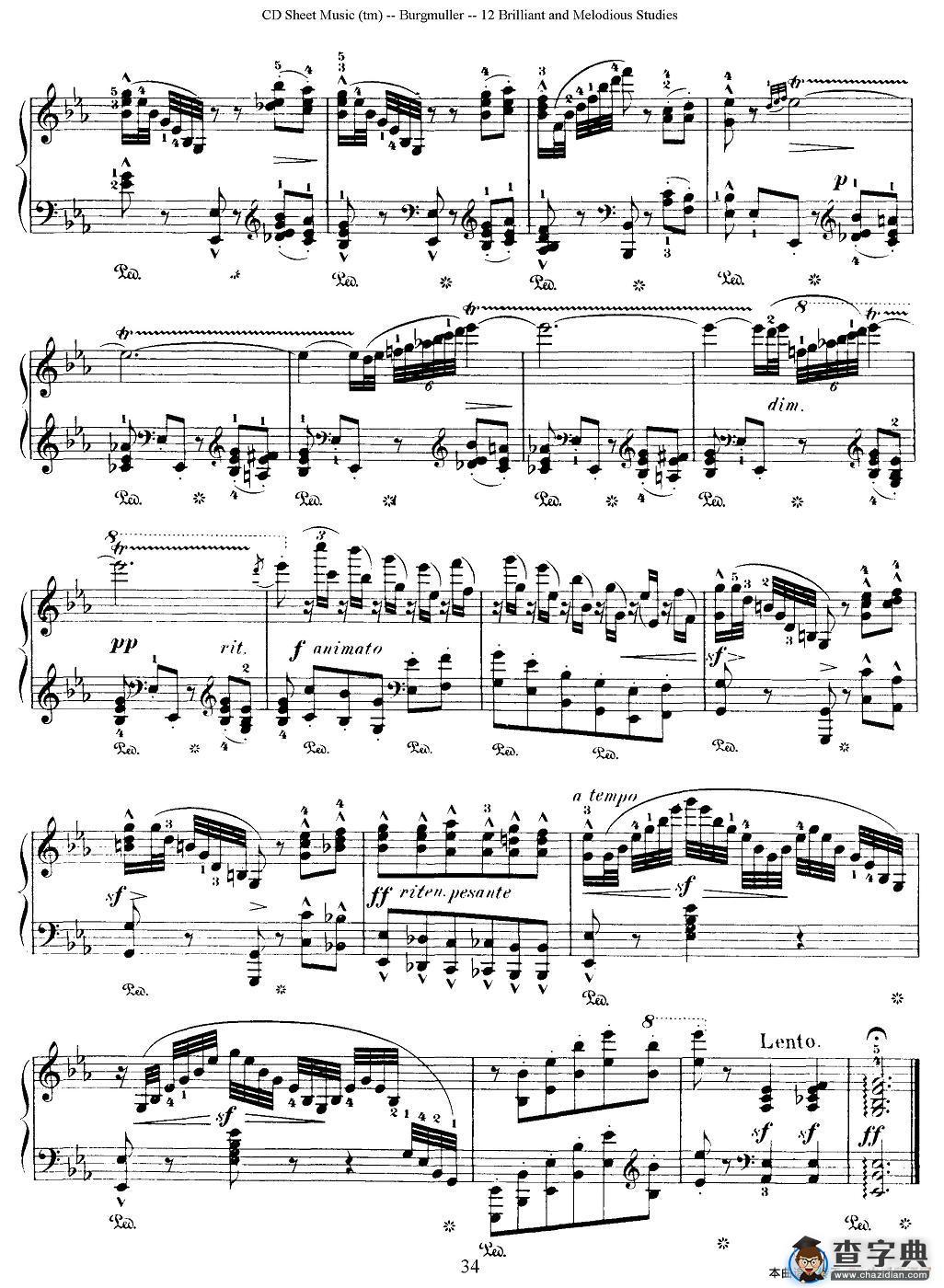 Burgmuller - 12 Brillian and Melodious Studies（12）钢琴谱