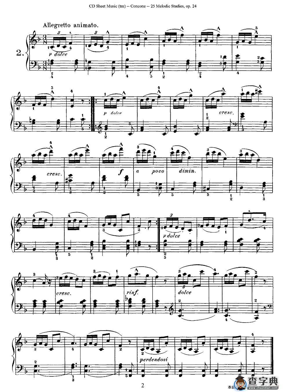 Concone - 25 Melodic Studies easy and progressive（1—5）钢琴谱