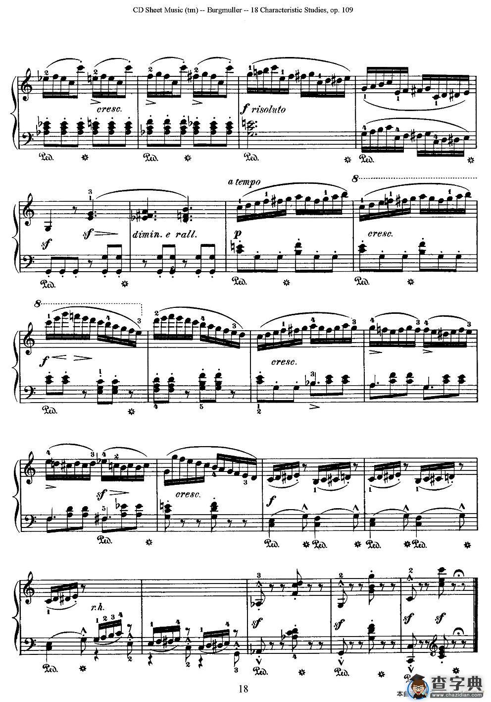 Burgmuller - 18 Characteristic Studies（10）钢琴谱