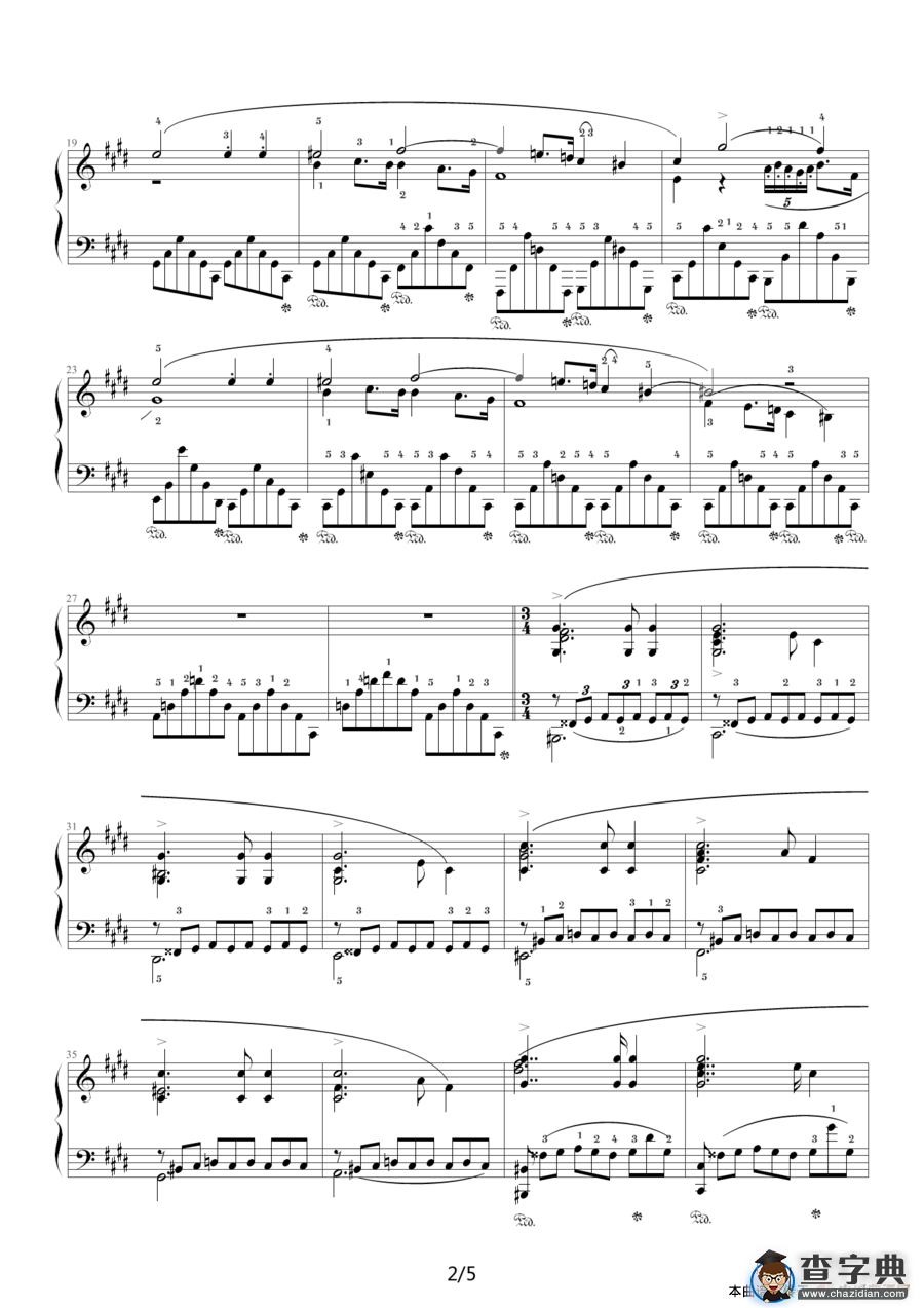 升c小调夜曲，Op.27,No.1（肖邦第7号夜曲）钢琴谱