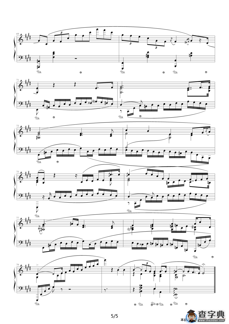 E大调夜曲，Op.62,No.2（肖邦第18号夜曲）钢琴谱