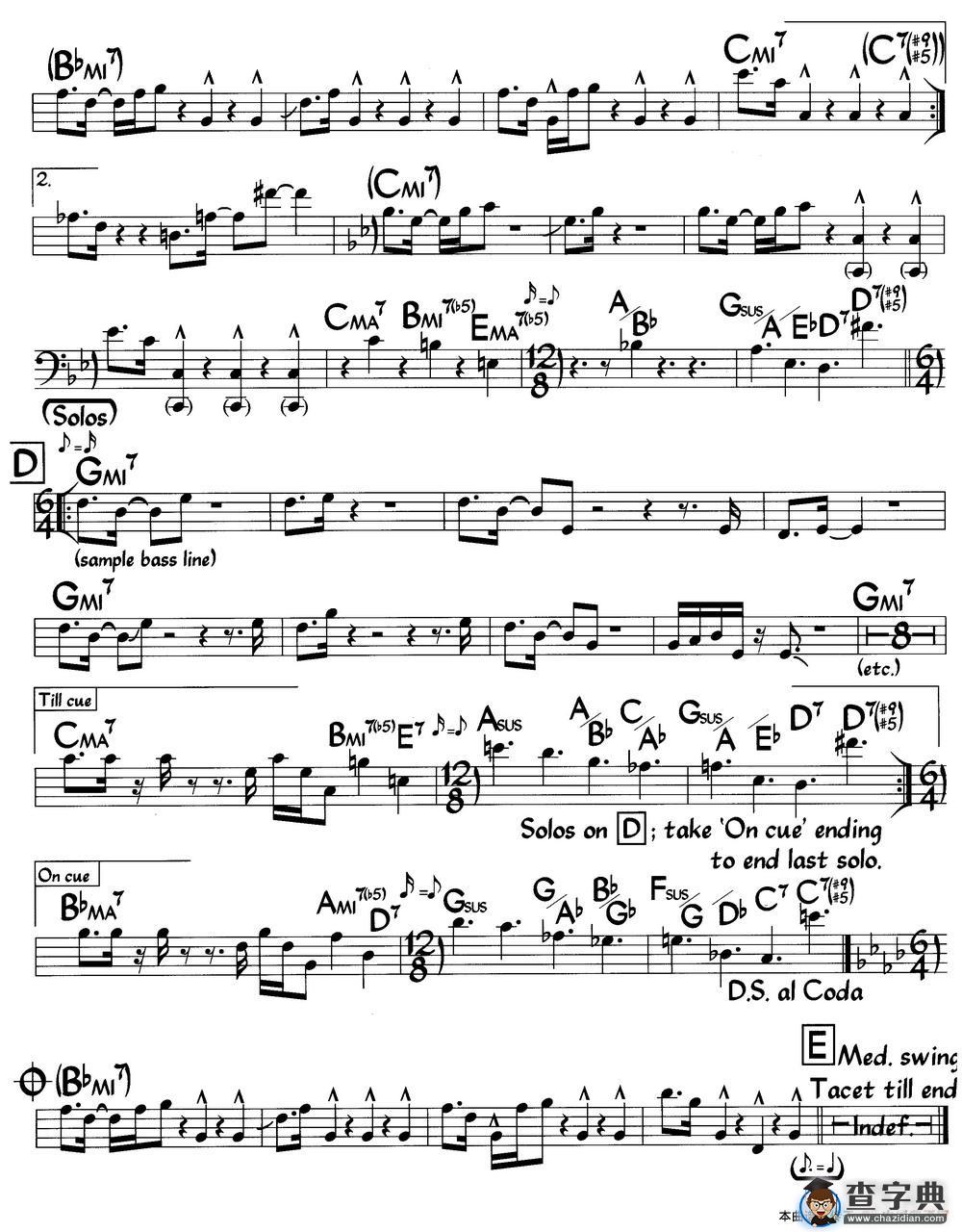 Escher Sketch(Bass)（爵士钢琴曲）钢琴谱