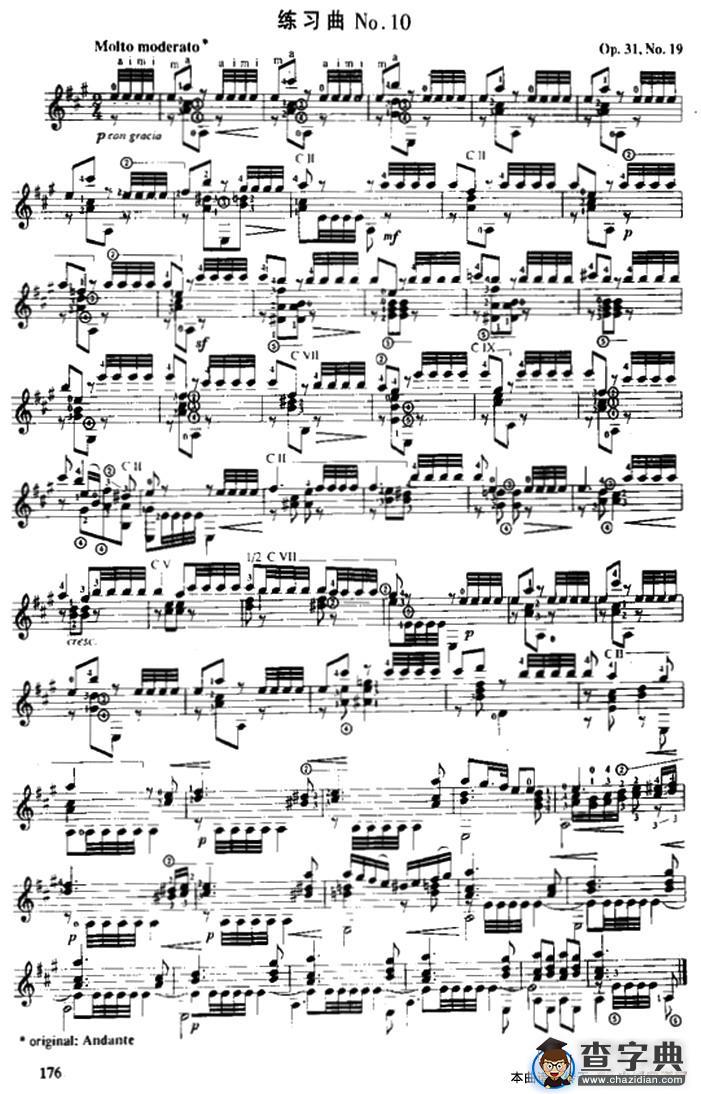 费尔南多·索尔 古典吉他练习曲 No.10（Op.31 No.19）吉他谱