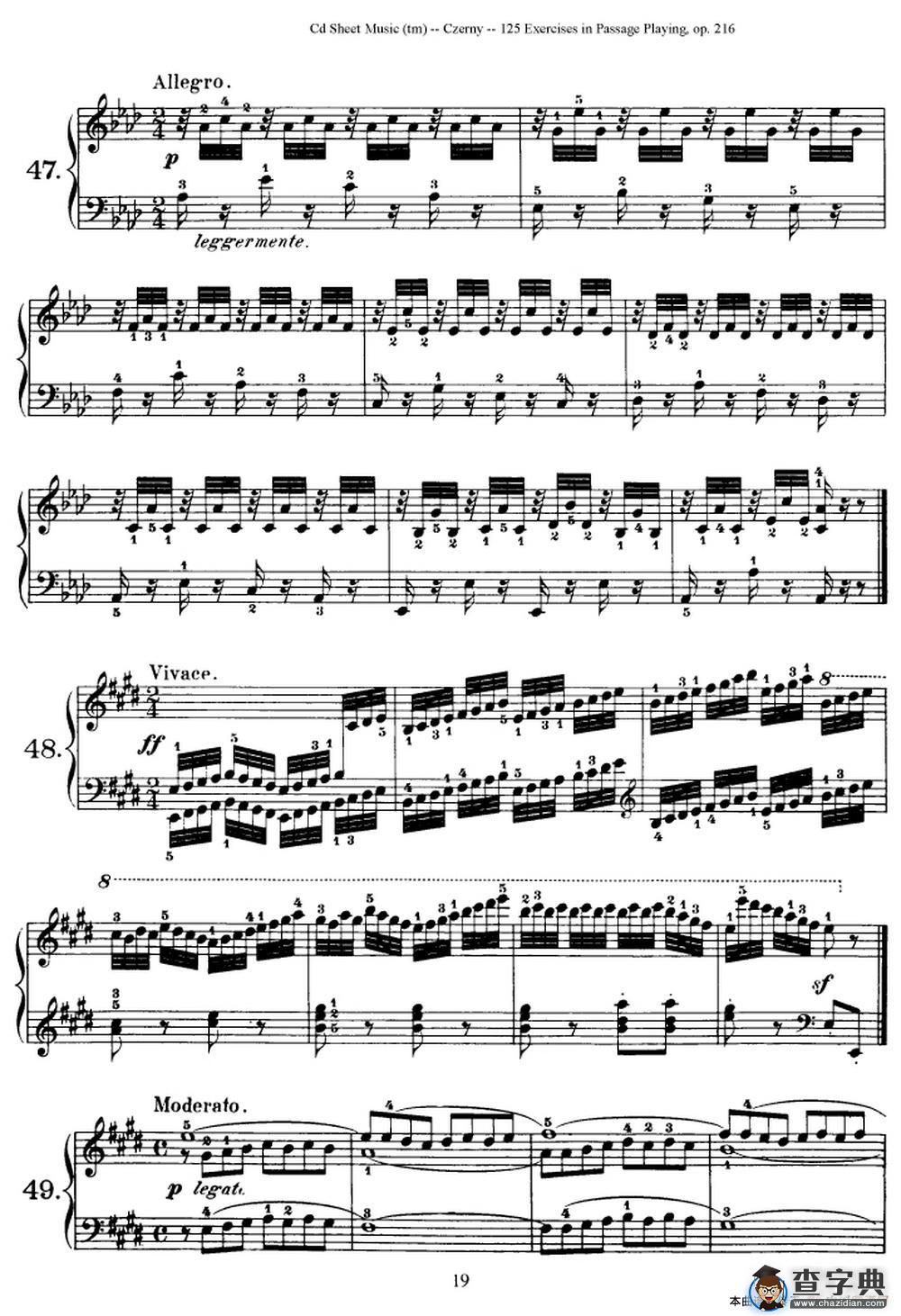 125 Exercises in Passage Playing Op.261（车尔尼125首钢琴短乐句练习曲（42——60））钢琴谱