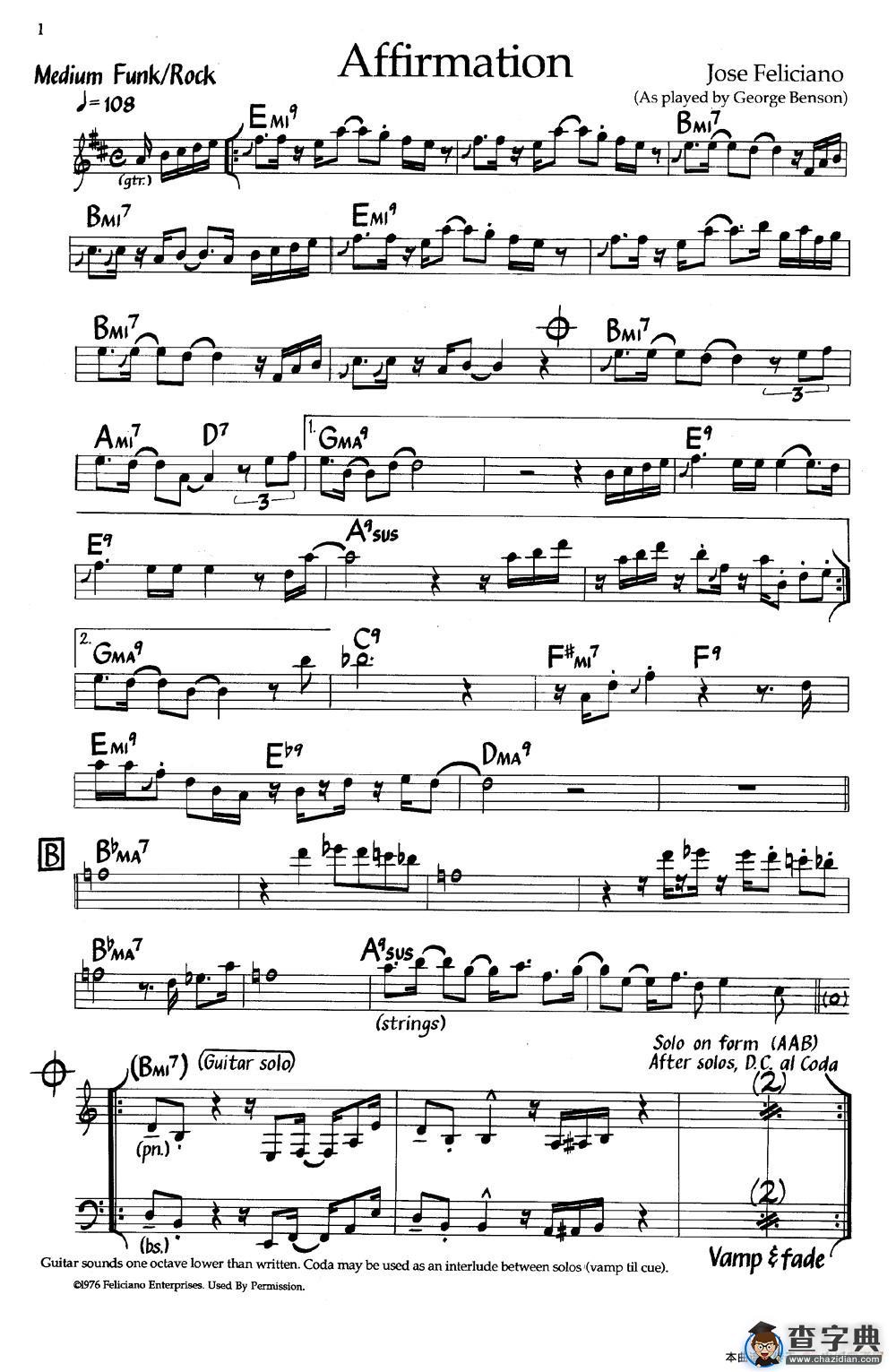 Affirmatino（爵士钢琴曲）钢琴谱