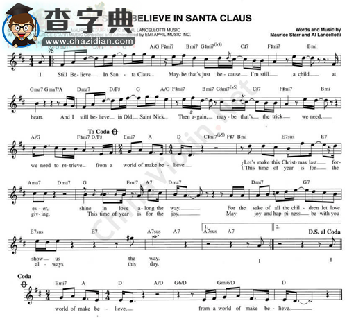 83.i still believe in santa claus小提琴谱