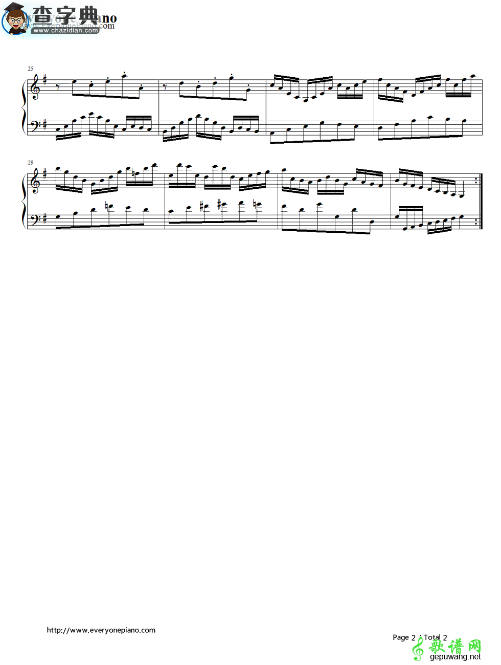 【Goldberg Variations钢琴谱】五线谱