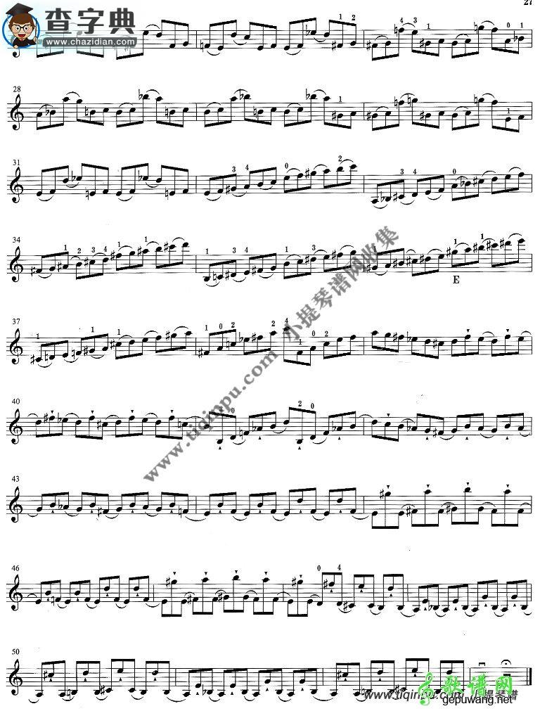 菲奥里洛《36首练习曲》之10小提琴谱