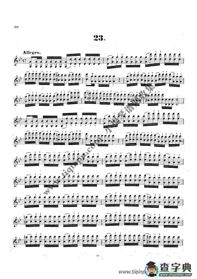 克莱采尔小提琴练习曲（20-29）小提琴曲谱