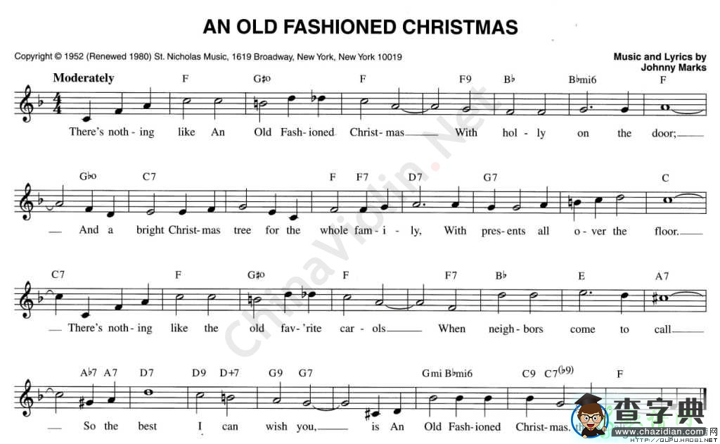 an old fashiohned christmas小提琴谱