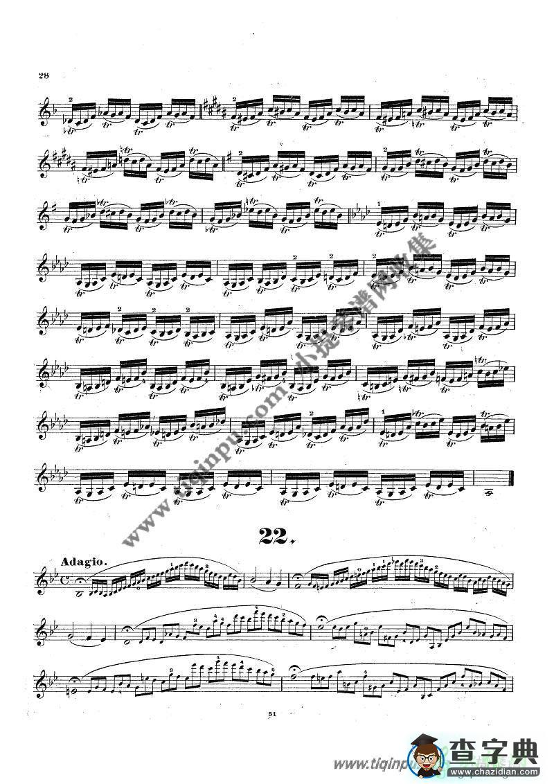 克莱采尔小提琴练习曲（20-29）小提琴曲谱