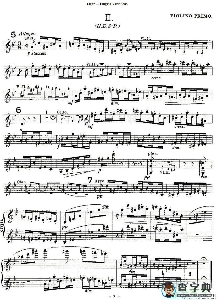 Edward Elgar Enigma Variations小提琴谱