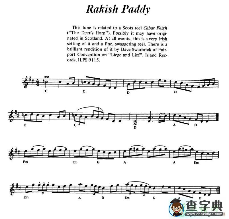 Rakish Paddy小提琴谱