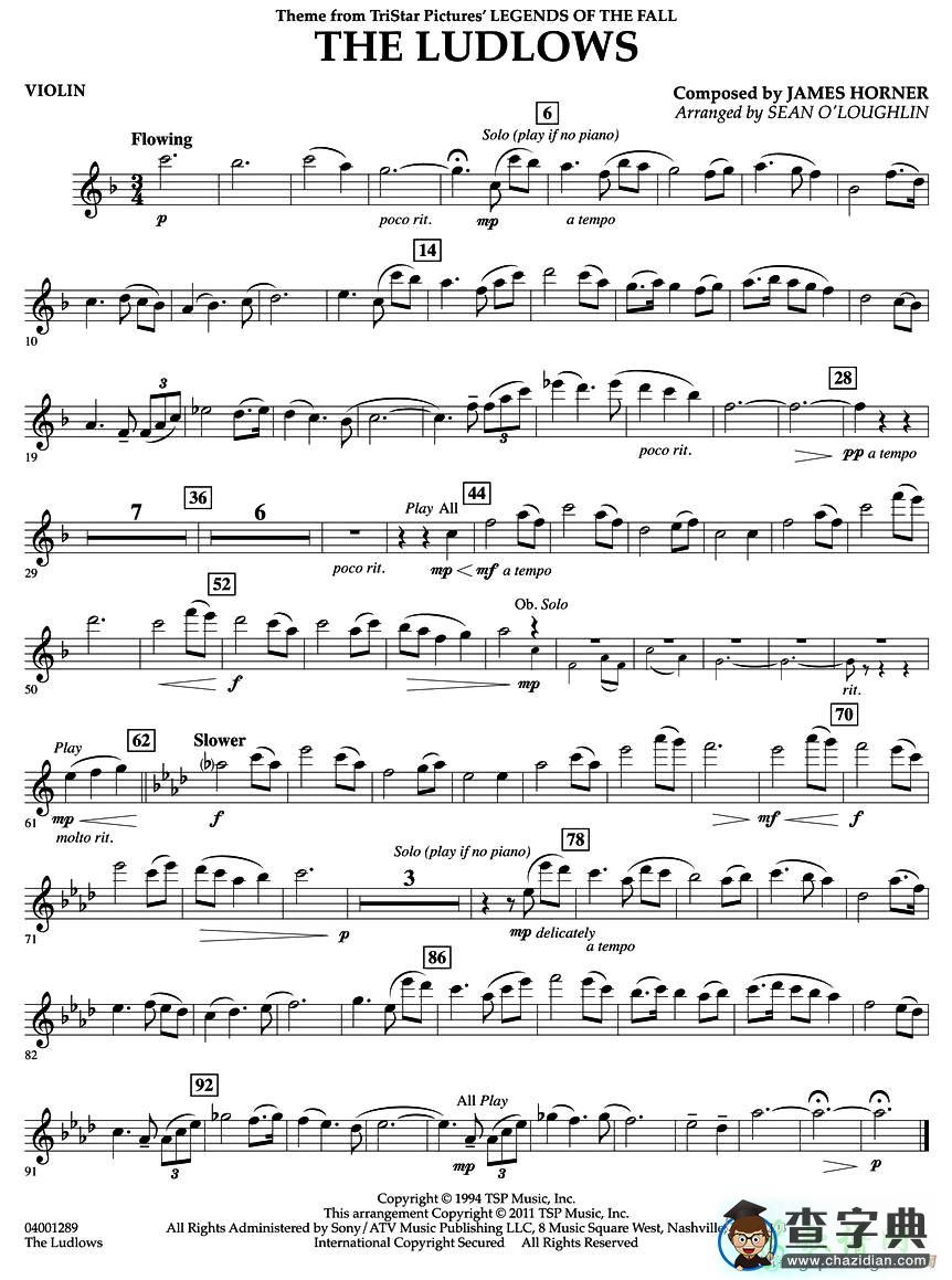 THE LUDLOWS小提琴谱