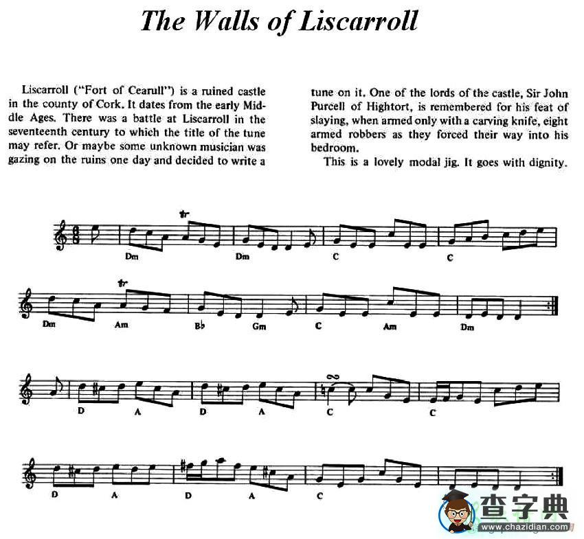 The Walls of Liscarroll小提琴谱