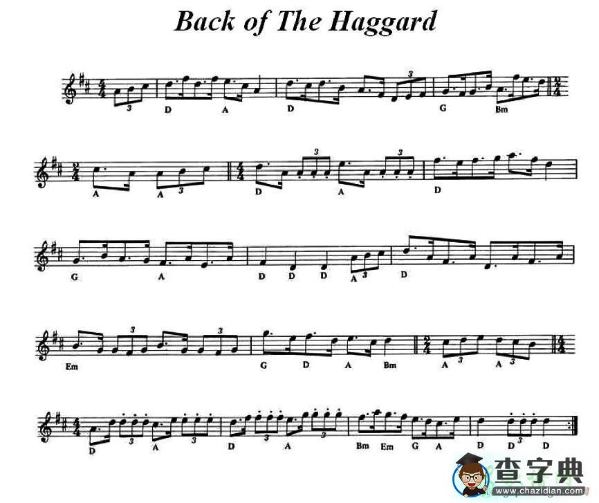 Back of The Haggard小提琴谱