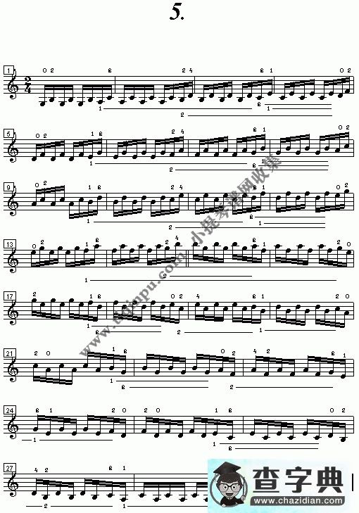 小提琴基础指法音准练习教材4