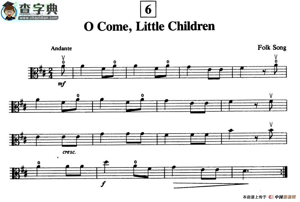 O Come,Little Children小提琴谱