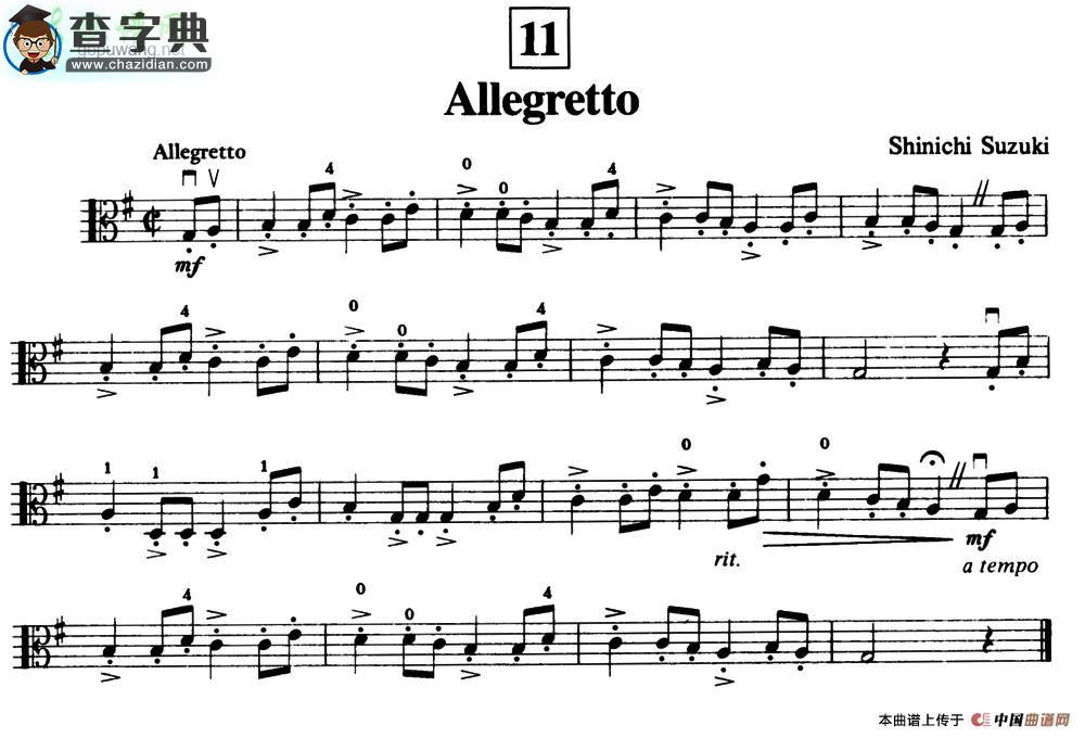 Allegretto小提琴谱