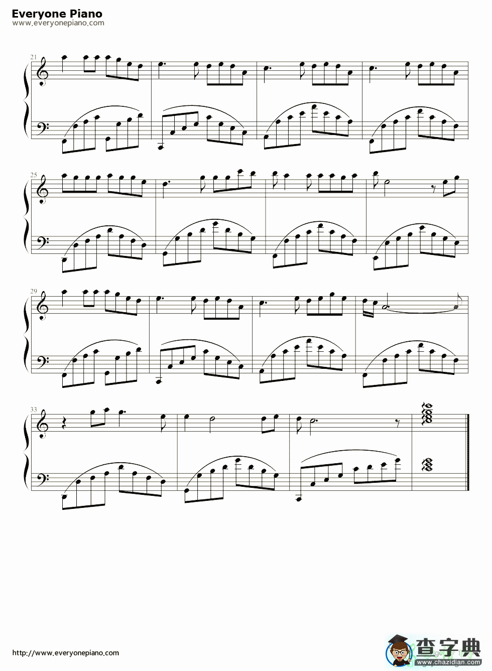 囚鸟钢琴谱简单版