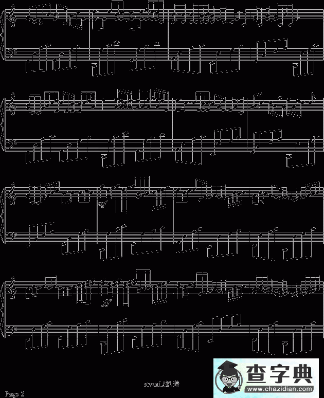 variations of the Kanon钢琴谱五线谱
