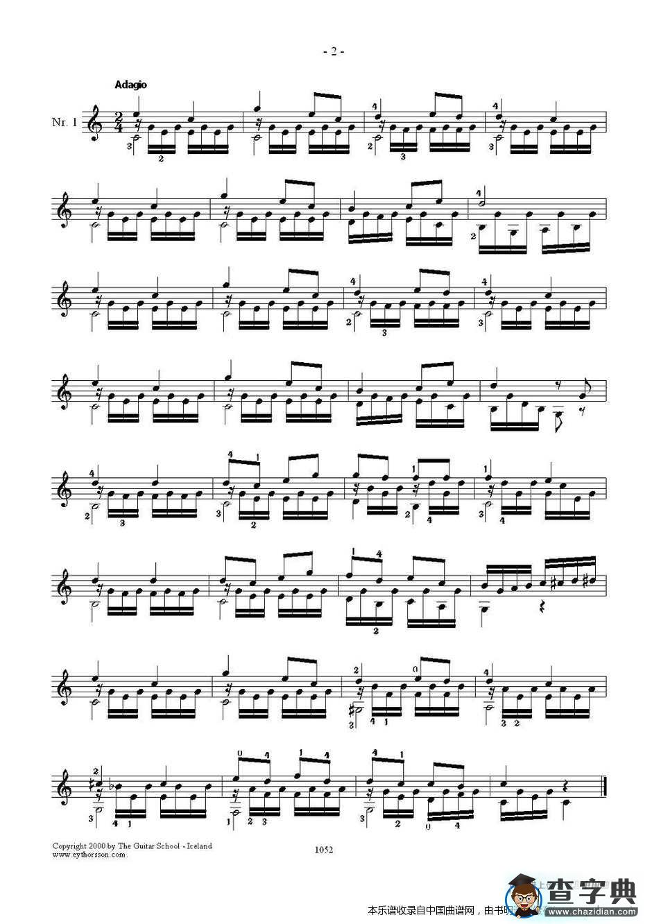 索尔·克斯特26首练习曲之1——5吉他谱