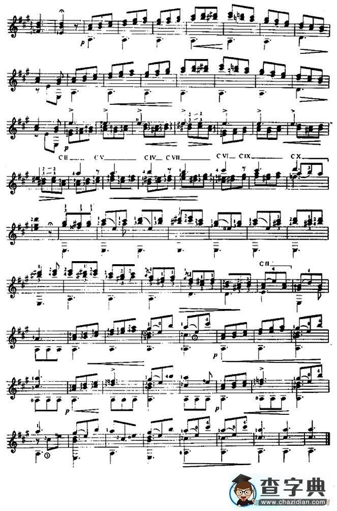 费尔南多·索尔 古典吉他练习曲 No.12（Op.6 No.6）吉他谱