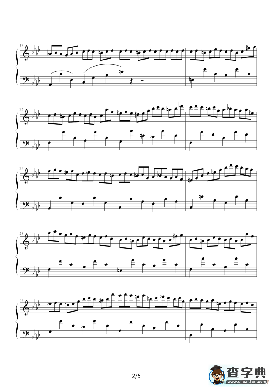 练习曲Op.25 No.2（肖邦曲、欧阳阳制谱版）钢琴谱