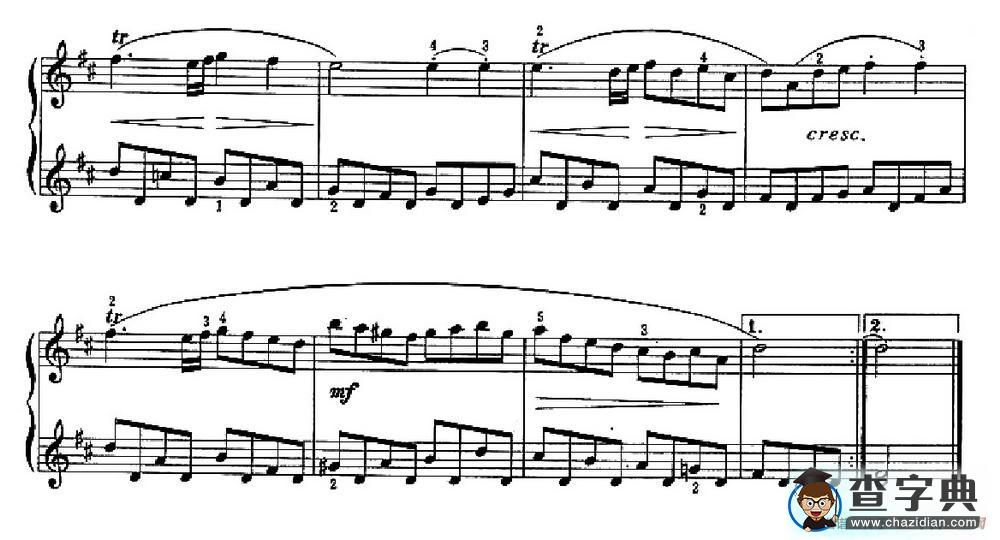 加伏特舞曲（练习弹奏伴奏声部）钢琴谱