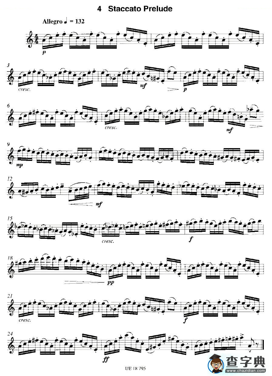 Staccato Prelude（12首现代风格练习曲之4）萨克斯谱