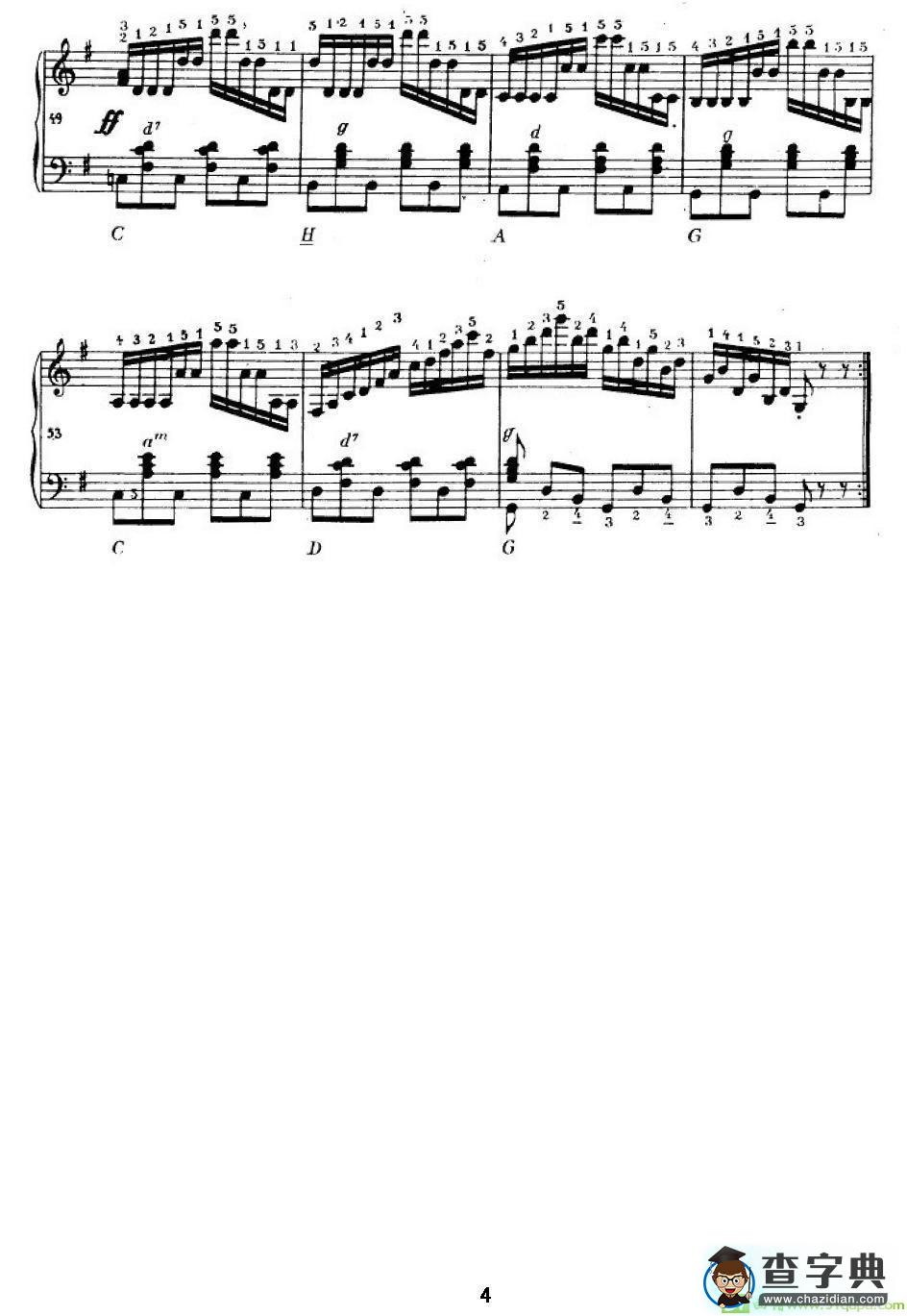 手风琴练习曲（1）手风琴谱