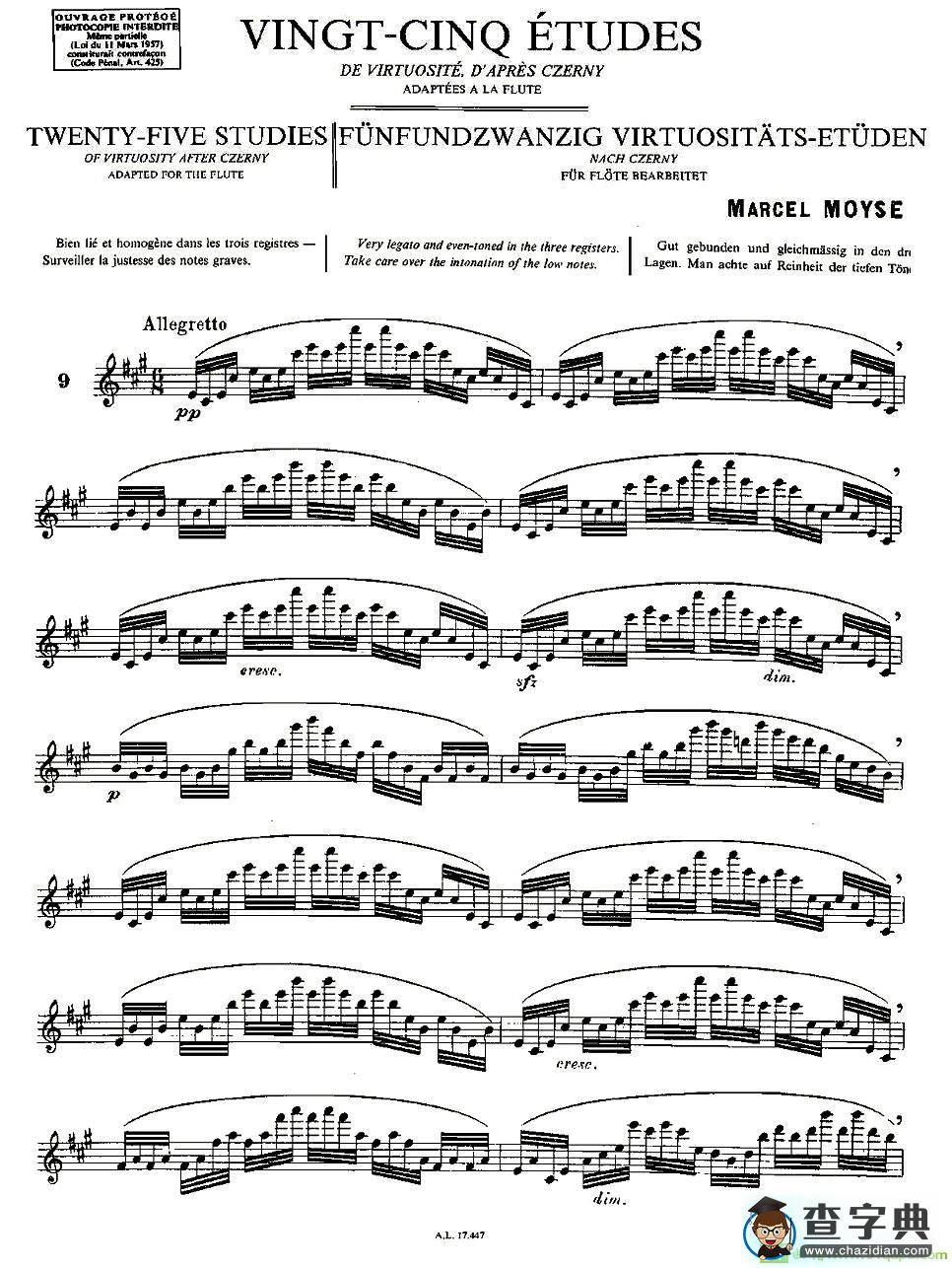 Moyse - 25 Studies after Czerny flute  [9]长笛谱(Moyse作曲)
