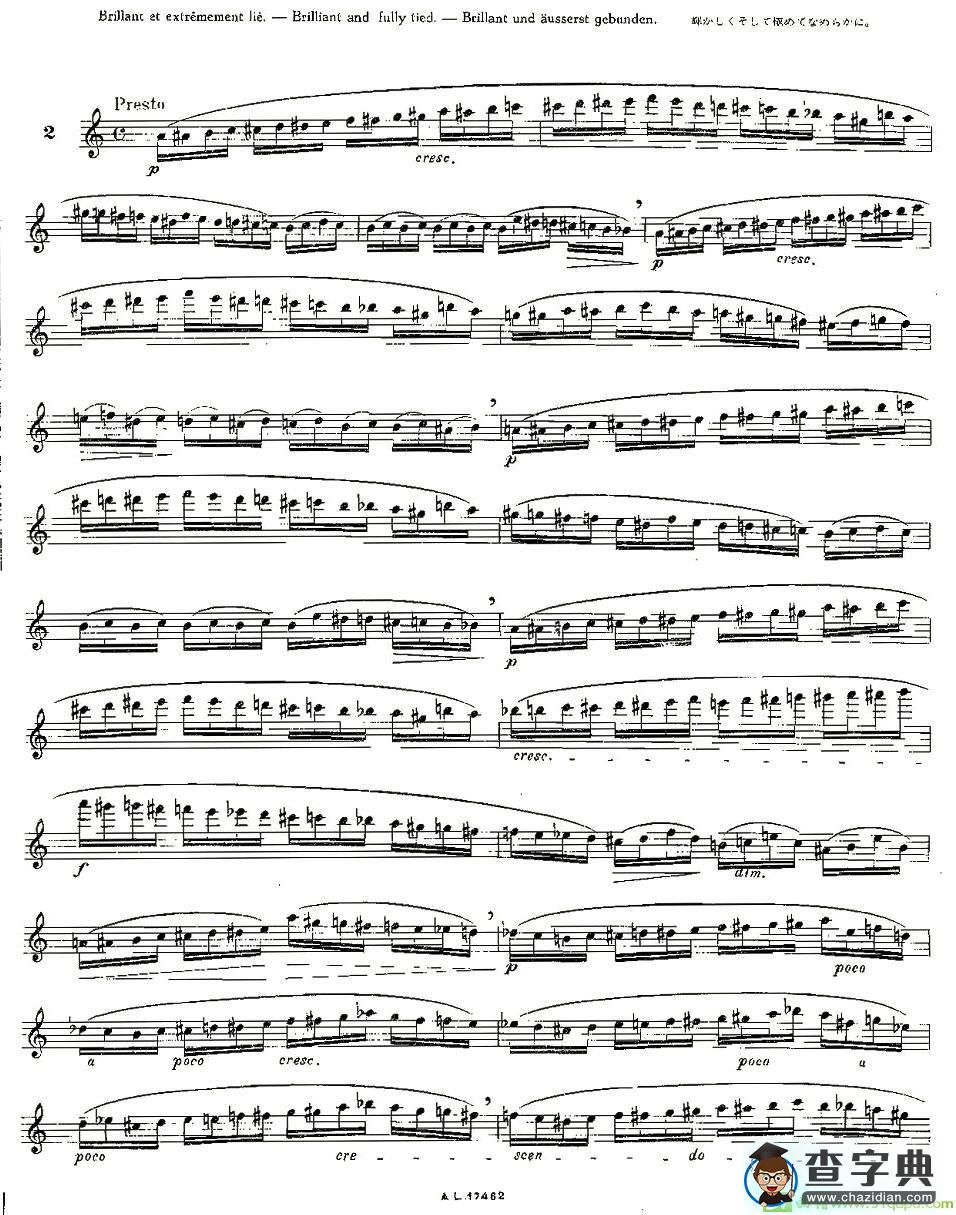 12首大技巧练习曲之2长笛谱(Moyse（莫伊斯）作曲)