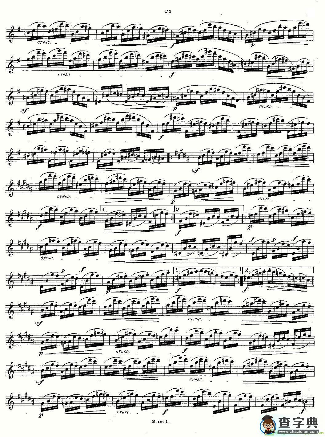 24首长笛练习曲 Op.15 之11—15长笛谱(Andersen作曲)