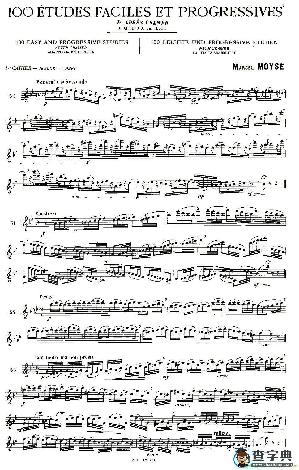 moyse - 100首练习曲之50—66长笛谱(moyse作曲)