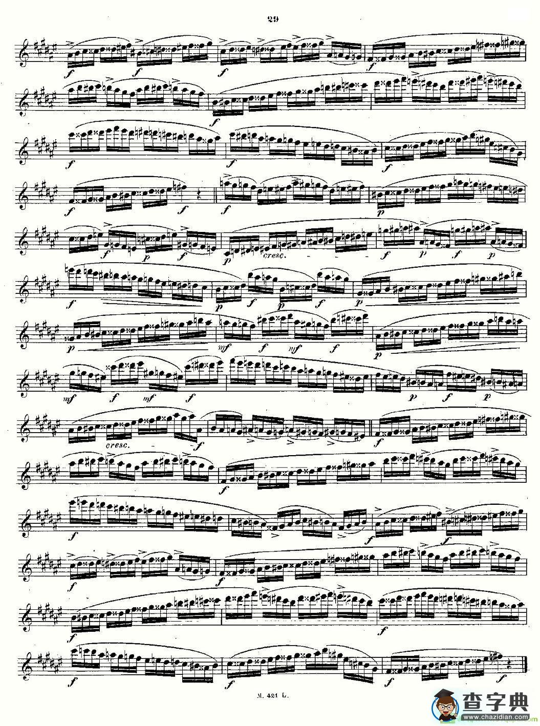 24首长笛练习曲 Op.15 之11—15长笛谱(Andersen作曲)