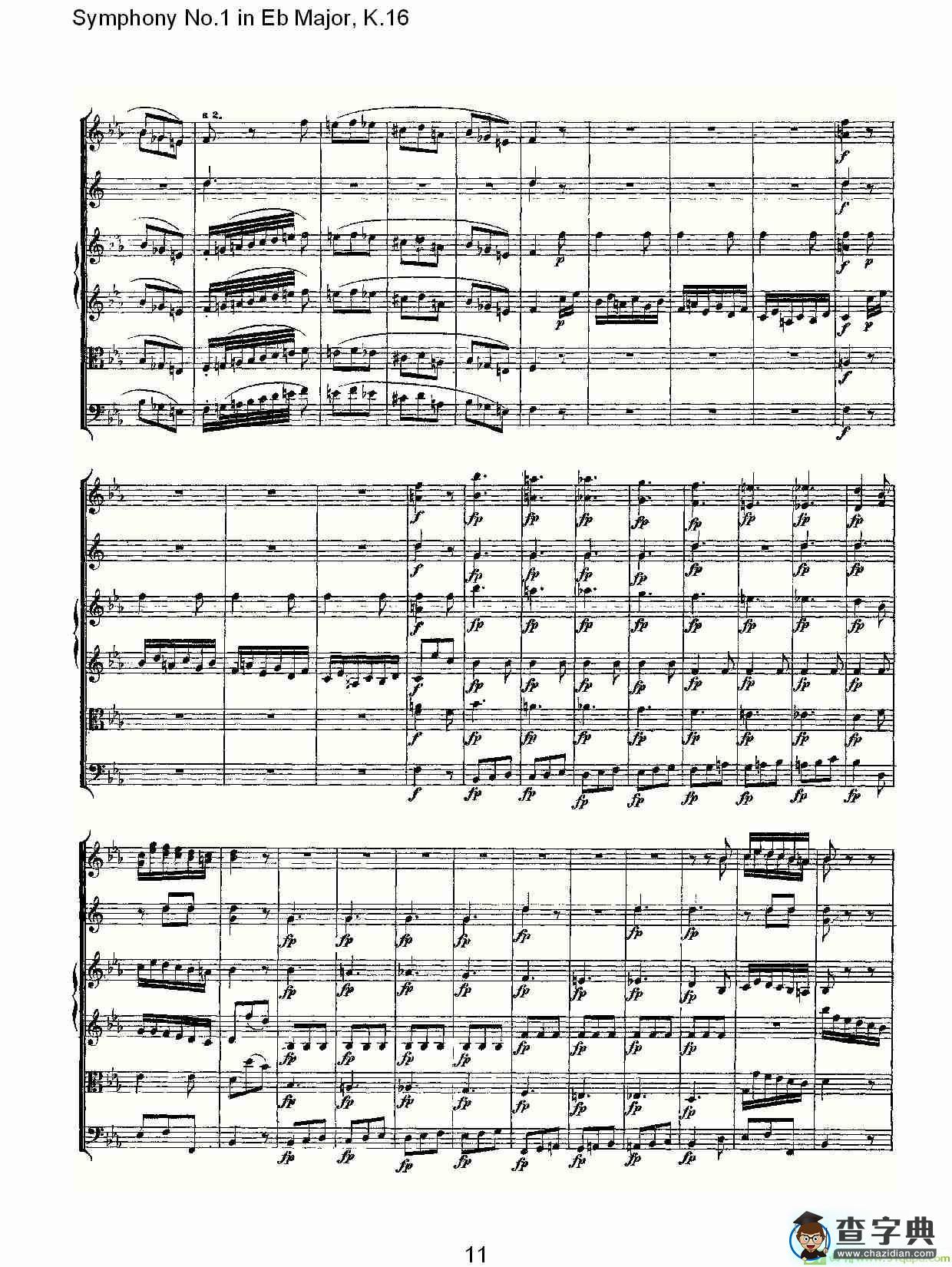 Symphony No.1 in Eb Major，K.16简谱