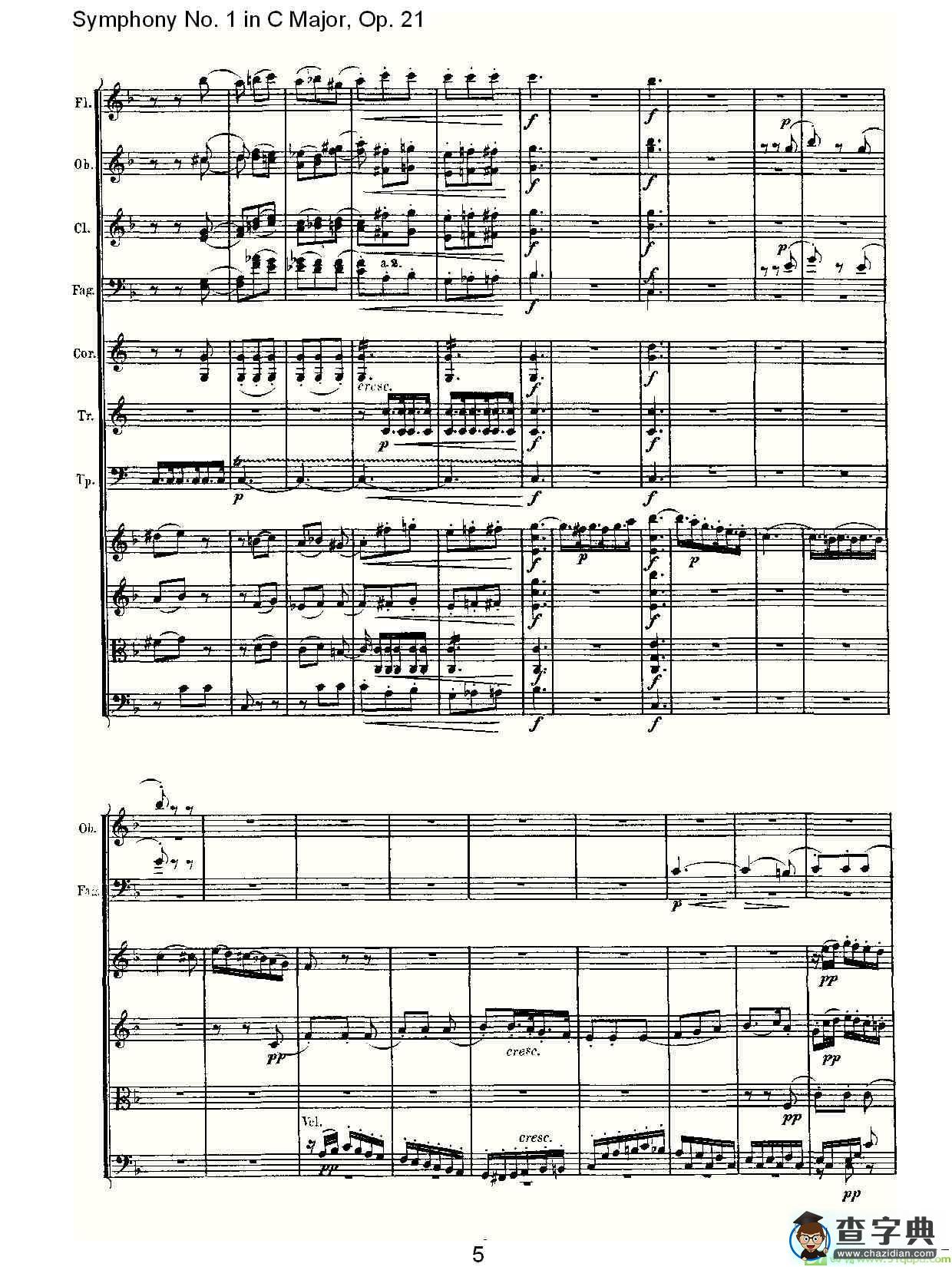 Symphony No. 1 in C Major, Op. 21简谱(路德维西·冯·贝多芬演唱)