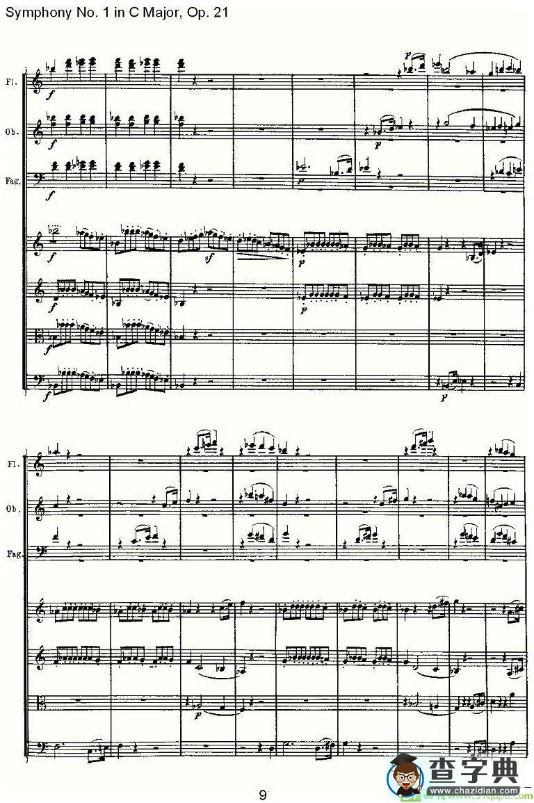 Symphony No. 1 in C Major, Op. 21简谱(贝多芬演唱)