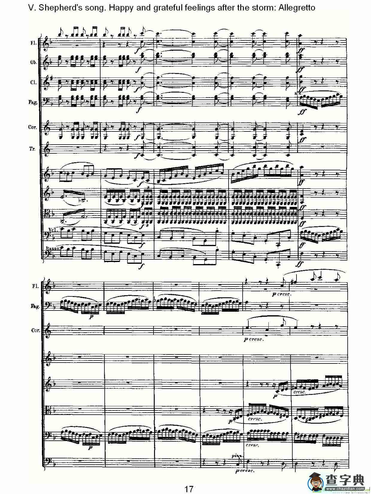 F大调第六交响曲 Op.68第五乐章简谱(路德维西·冯·贝多芬演唱)