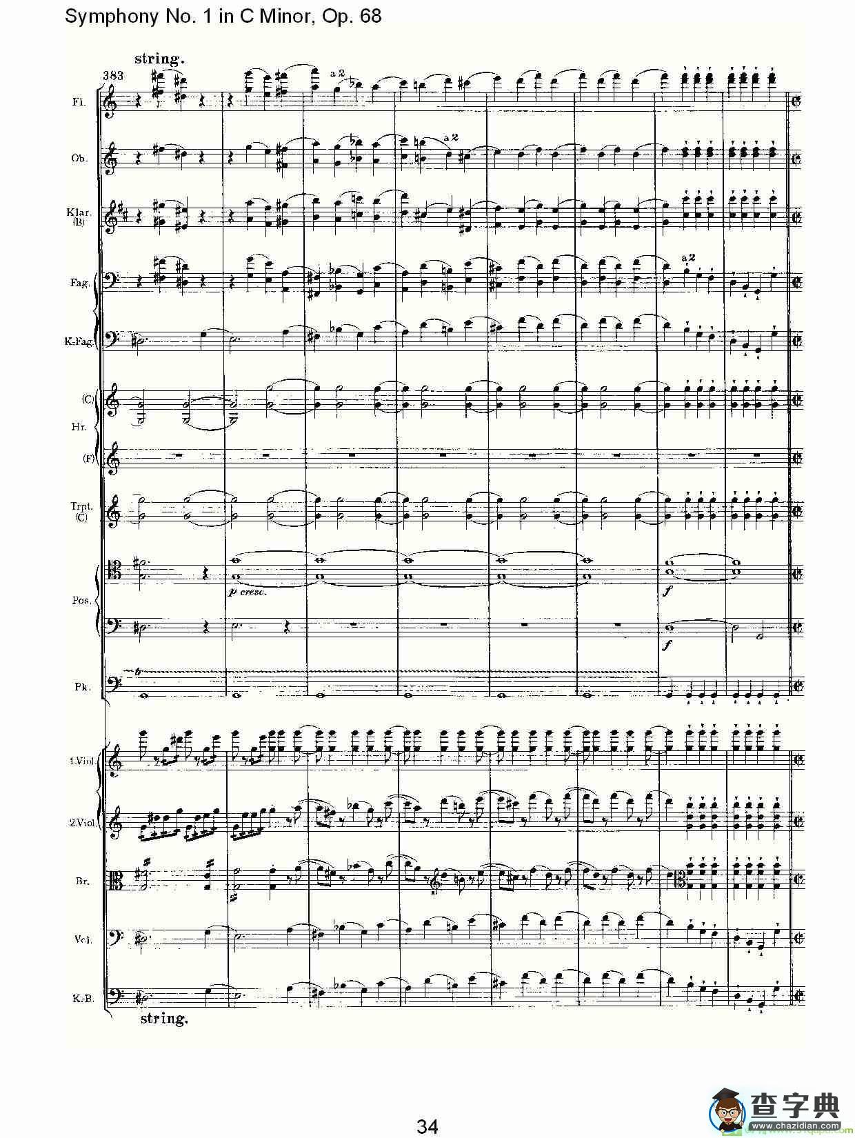 C小调第一交响曲, Op.68 第四乐章简谱(约翰内斯·勃拉姆斯演唱)