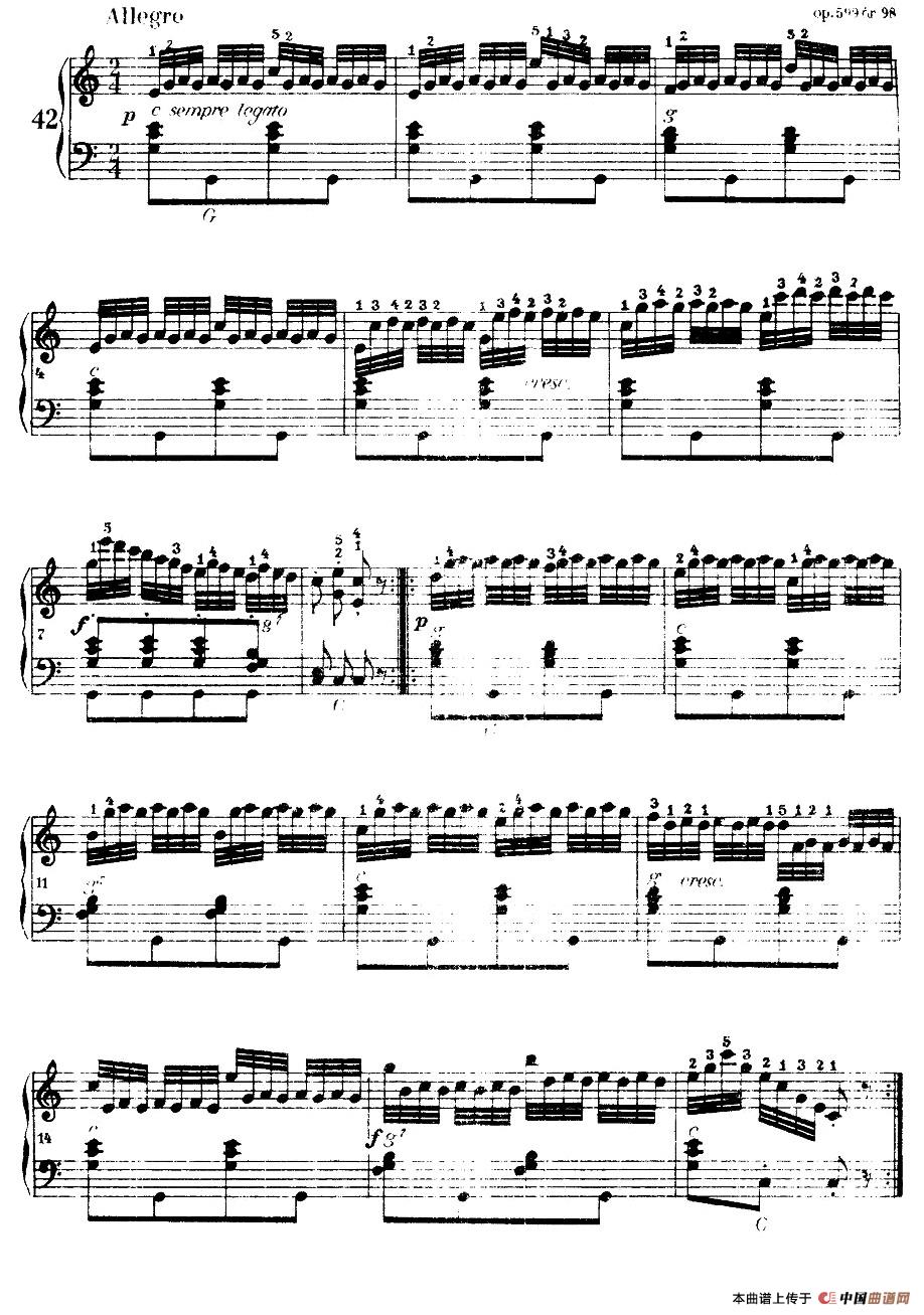 《车尔尼手风琴练习曲集》（第Ⅰ册）（37—44）手风琴谱/简谱