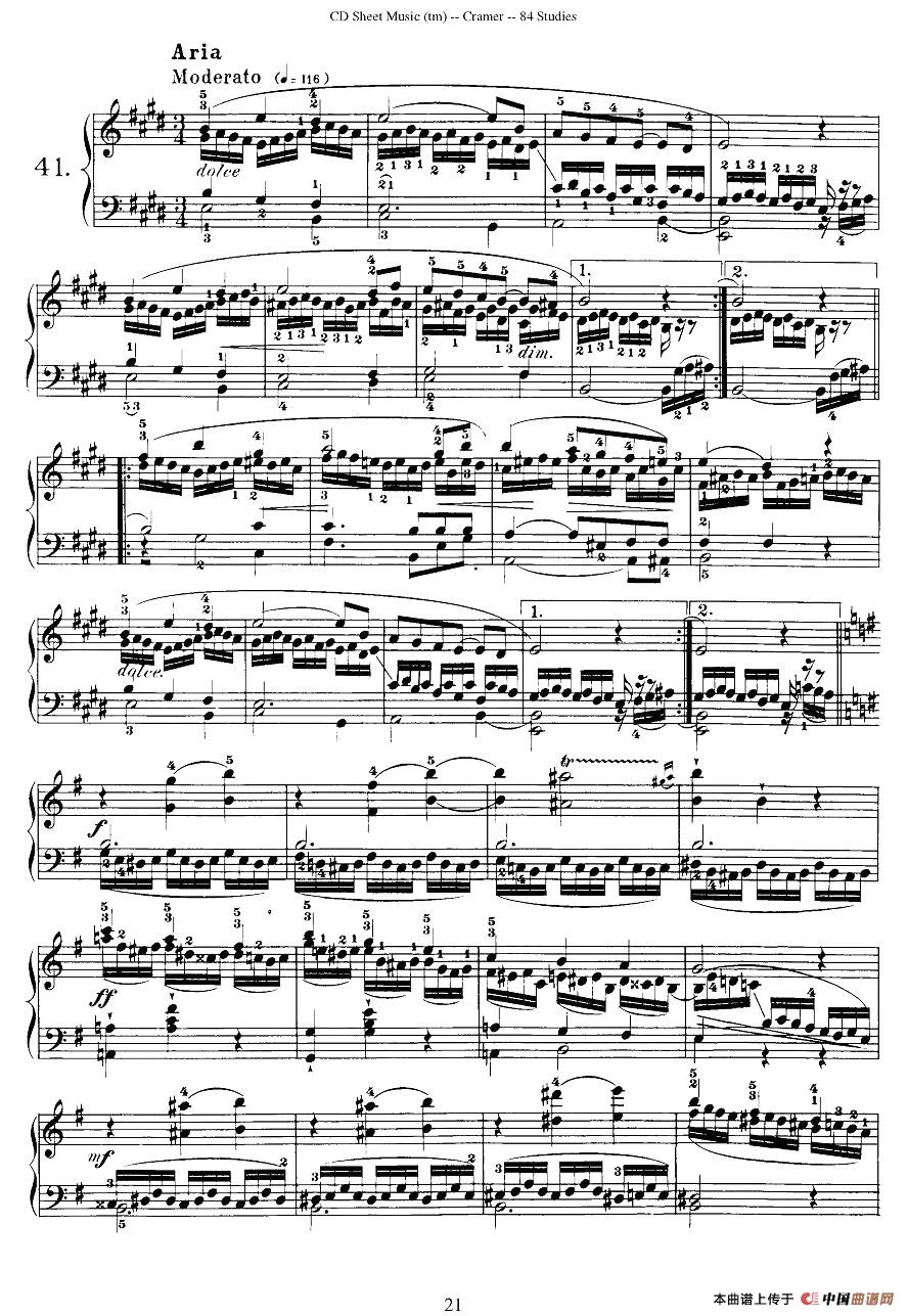 Cramer - 84 exercices（41—45）（克拉莫84首钢琴练习曲）钢琴谱