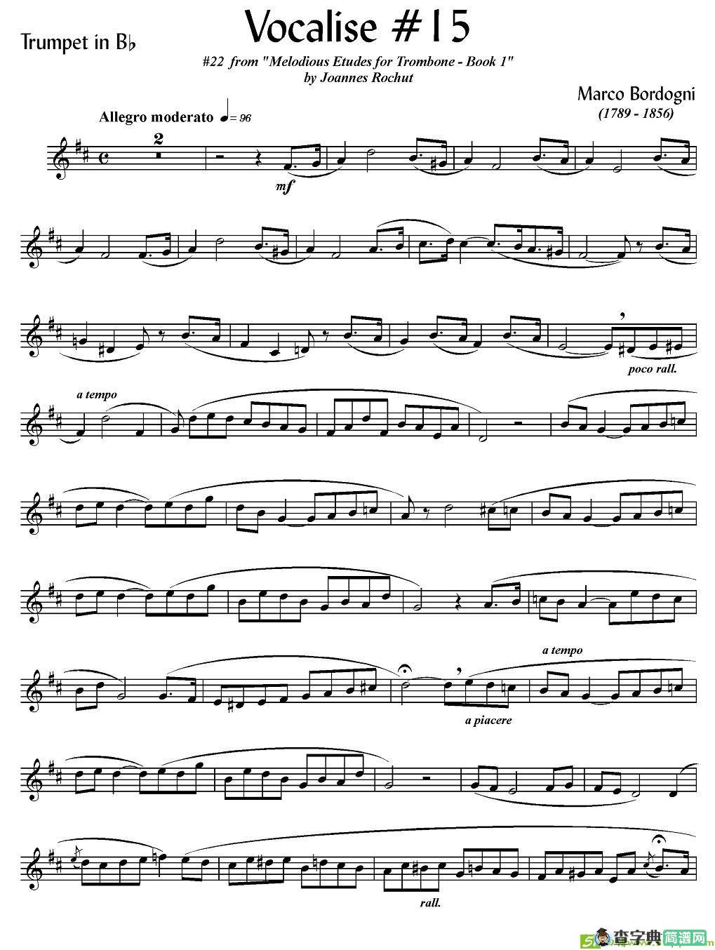 Bordogni - Vocalise #15铜管谱(Marco作曲)