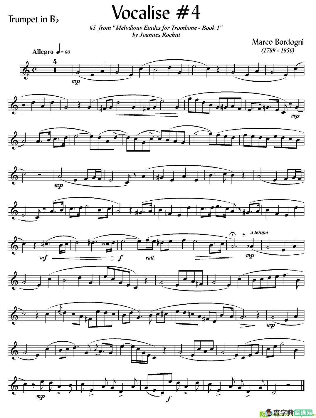 Bordogni - Vocalise #4铜管谱(Marco作曲)