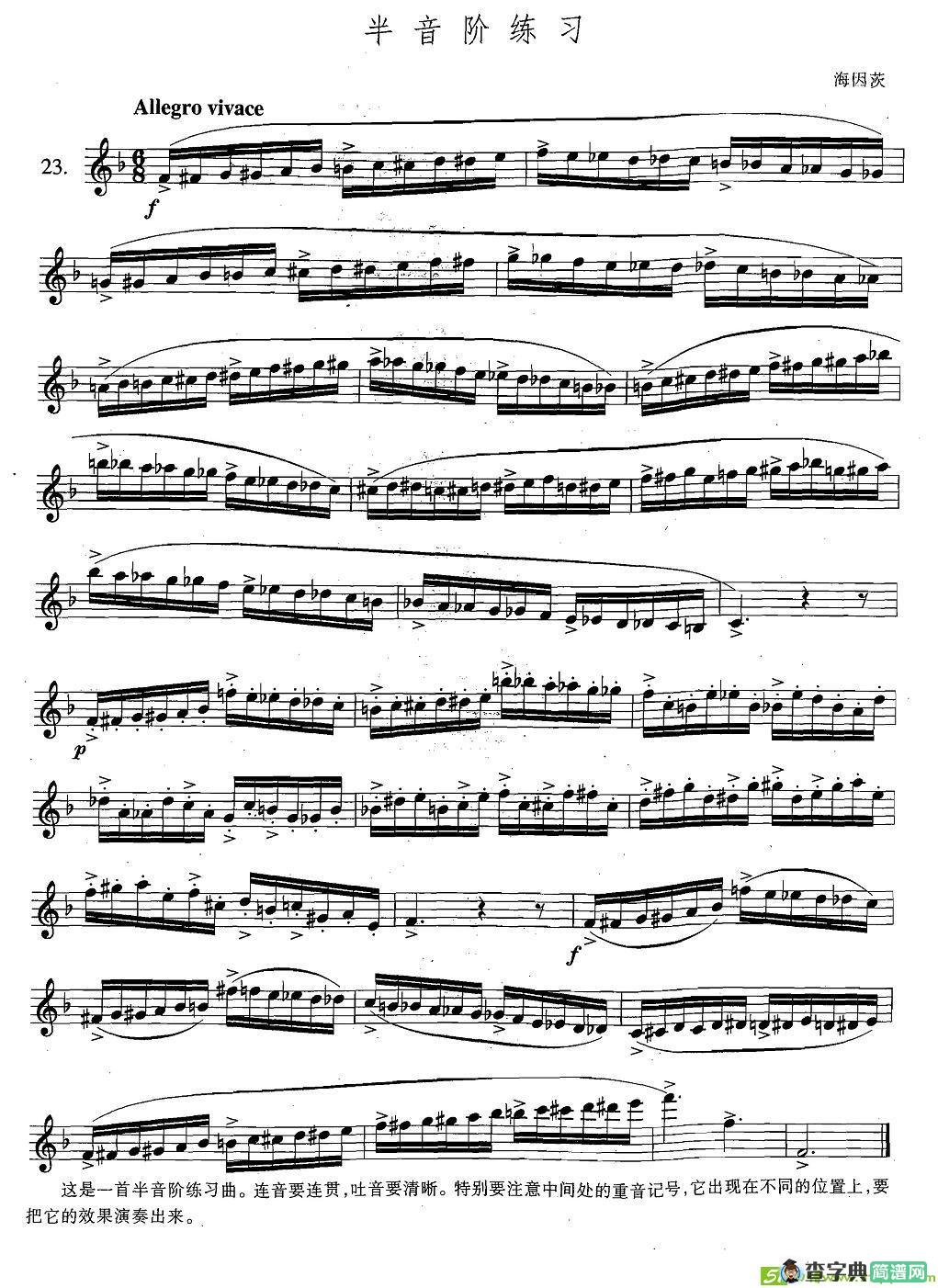 萨克斯练习曲合集半音阶练习萨克斯谱(海因茨作曲)